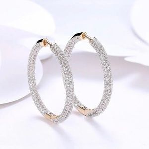 Swarovski Elements Micro  Hoop Earrings